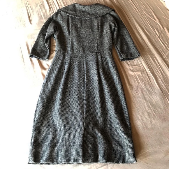 1950s Collared Wool Dress - Picture 3 of 4